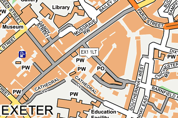 EX1 1LT map - OS OpenMap – Local (Ordnance Survey) EX1 1LT map - OS OpenMap – Local (Ordnance Survey)