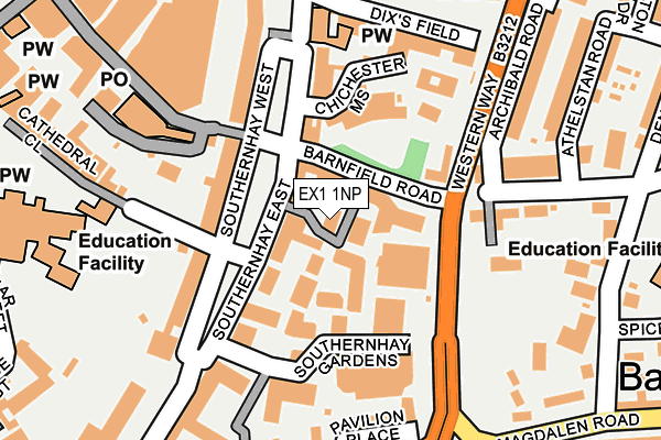 EX1 1NP map - OS OpenMap – Local (Ordnance Survey) EX1 1NP map - OS OpenMap – Local (Ordnance Survey)
