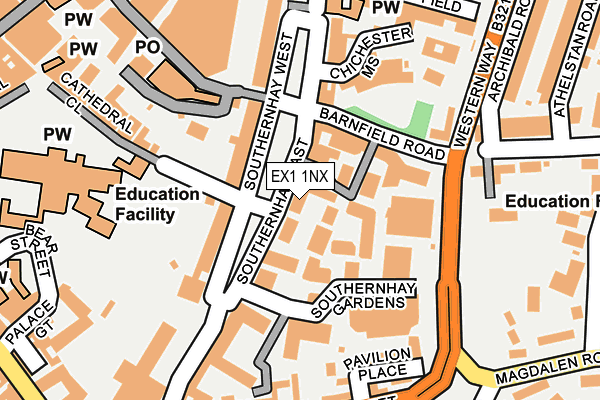 EX1 1NX map - OS OpenMap – Local (Ordnance Survey) EX1 1NX map - OS OpenMap – Local (Ordnance Survey)
