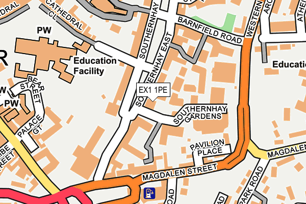 EX1 1PE map - OS OpenMap – Local (Ordnance Survey) EX1 1PE map - OS OpenMap – Local (Ordnance Survey)