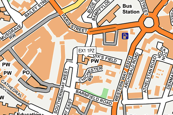EX1 1PZ map - OS OpenMap – Local (Ordnance Survey) EX1 1PZ map - OS OpenMap – Local (Ordnance Survey)
