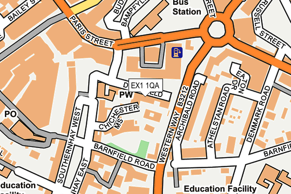 EX1 1QA map - OS OpenMap – Local (Ordnance Survey) EX1 1QA map - OS OpenMap – Local (Ordnance Survey)