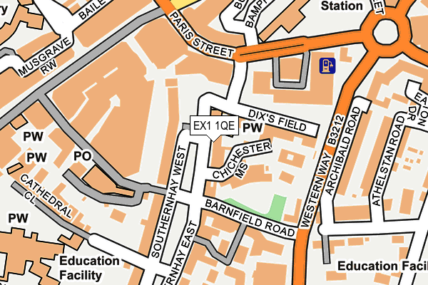 EX1 1QE map - OS OpenMap – Local (Ordnance Survey) EX1 1QE map - OS OpenMap – Local (Ordnance Survey)