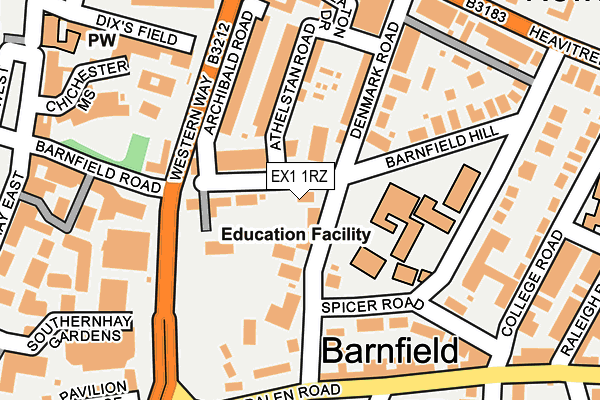 EX1 1RZ map - OS OpenMap – Local (Ordnance Survey) EX1 1RZ map - OS OpenMap – Local (Ordnance Survey)