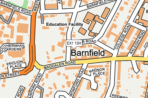 EX1 1SH map - OS OpenMap – Local (Ordnance Survey) EX1 1SH map - OS OpenMap – Local (Ordnance Survey)