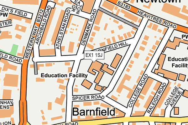 EX1 1SJ map - OS OpenMap – Local (Ordnance Survey)