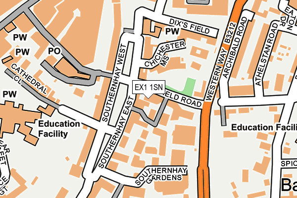 EX1 1SN map - OS OpenMap – Local (Ordnance Survey) EX1 1SN map - OS OpenMap – Local (Ordnance Survey)