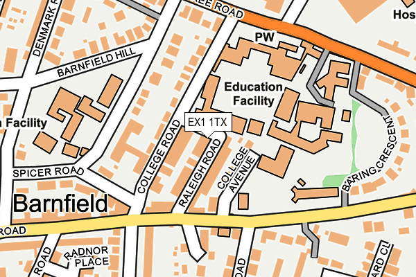 EX1 1TX map - OS OpenMap – Local (Ordnance Survey) EX1 1TX map - OS OpenMap – Local (Ordnance Survey)