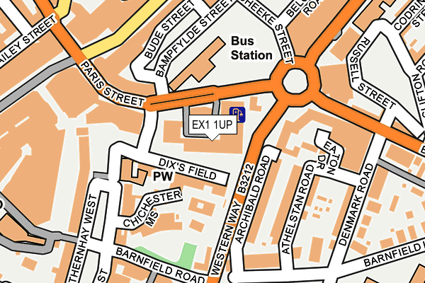 EX1 1UP map - OS OpenMap – Local (Ordnance Survey) EX1 1UP map - OS OpenMap – Local (Ordnance Survey)