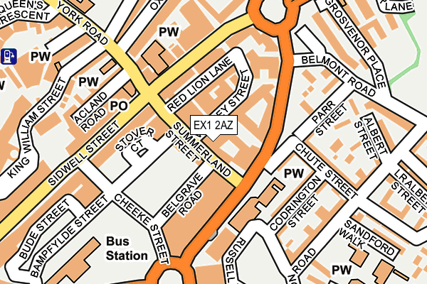 EX1 2AZ map - OS OpenMap – Local (Ordnance Survey) EX1 2AZ map - OS OpenMap – Local (Ordnance Survey)