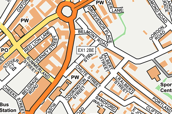 EX1 2BE map - OS OpenMap – Local (Ordnance Survey) EX1 2BE map - OS OpenMap – Local (Ordnance Survey)