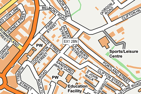 EX1 2BN map - OS OpenMap – Local (Ordnance Survey) EX1 2BN map - OS OpenMap – Local (Ordnance Survey)