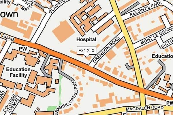 EX1 2LX map - OS OpenMap – Local (Ordnance Survey) EX1 2LX map - OS OpenMap – Local (Ordnance Survey)