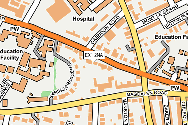 EX1 2NA map - OS OpenMap – Local (Ordnance Survey) EX1 2NA map - OS OpenMap – Local (Ordnance Survey)