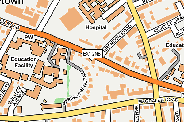 EX1 2NB map - OS OpenMap – Local (Ordnance Survey) EX1 2NB map - OS OpenMap – Local (Ordnance Survey)