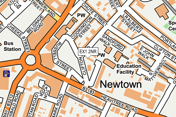 EX1 2NR map - OS OpenMap – Local (Ordnance Survey) EX1 2NR map - OS OpenMap – Local (Ordnance Survey)