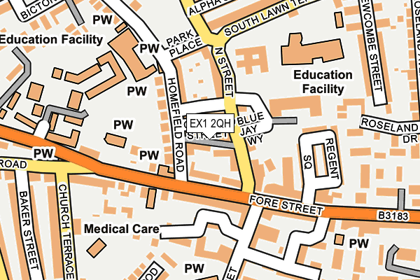 EX1 2QH map - OS OpenMap – Local (Ordnance Survey) EX1 2QH map - OS OpenMap – Local (Ordnance Survey)