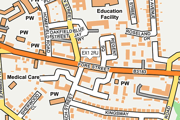 EX1 2RJ map - OS OpenMap – Local (Ordnance Survey) EX1 2RJ map - OS OpenMap – Local (Ordnance Survey)