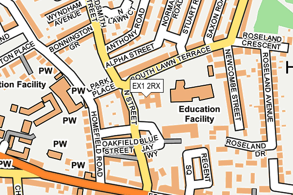 EX1 2RX map - OS OpenMap – Local (Ordnance Survey) EX1 2RX map - OS OpenMap – Local (Ordnance Survey)