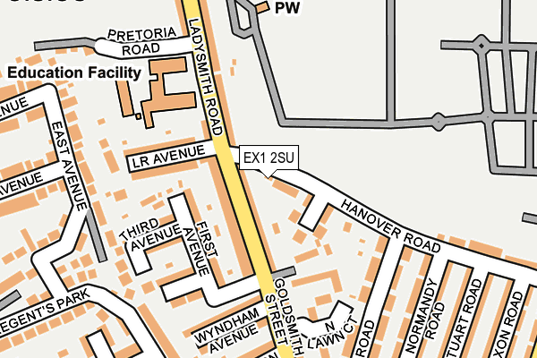 EX1 2SU map - OS OpenMap – Local (Ordnance Survey) EX1 2SU map - OS OpenMap – Local (Ordnance Survey)