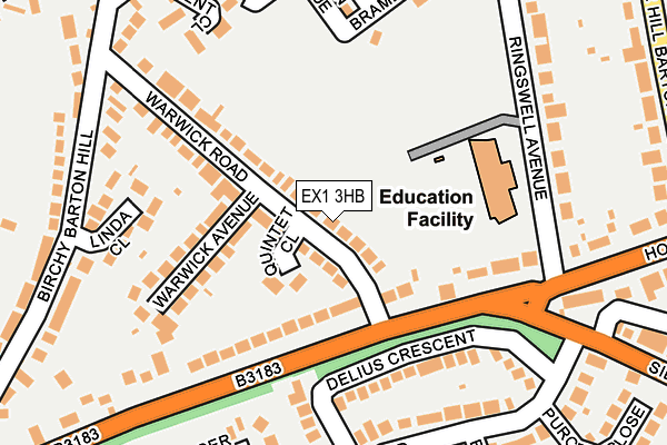 EX1 3HB map - OS OpenMap – Local (Ordnance Survey) EX1 3HB map - OS OpenMap – Local (Ordnance Survey)