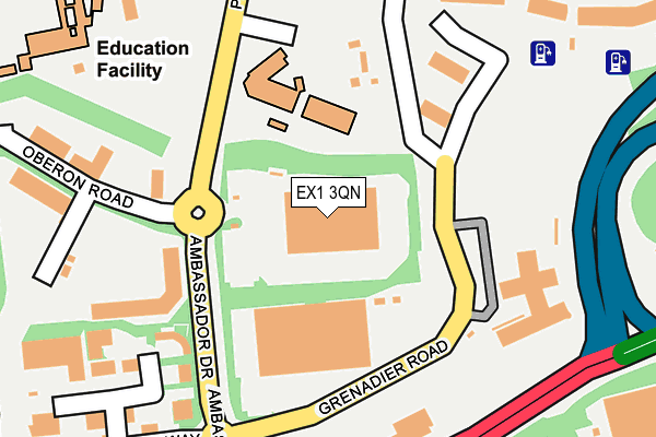 EX1 3QN map - OS OpenMap – Local (Ordnance Survey) EX1 3QN map - OS OpenMap – Local (Ordnance Survey)