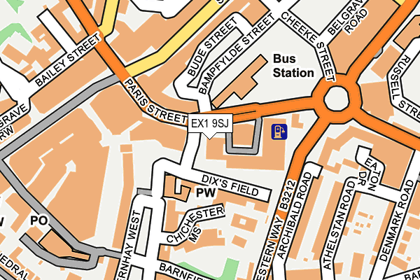 EX1 9SJ map - OS OpenMap – Local (Ordnance Survey) EX1 9SJ map - OS OpenMap – Local (Ordnance Survey)