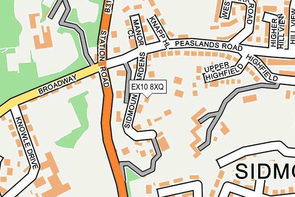 EX10 8XQ map - OS OpenMap – Local (Ordnance Survey) EX10 8XQ map - OS OpenMap – Local (Ordnance Survey)