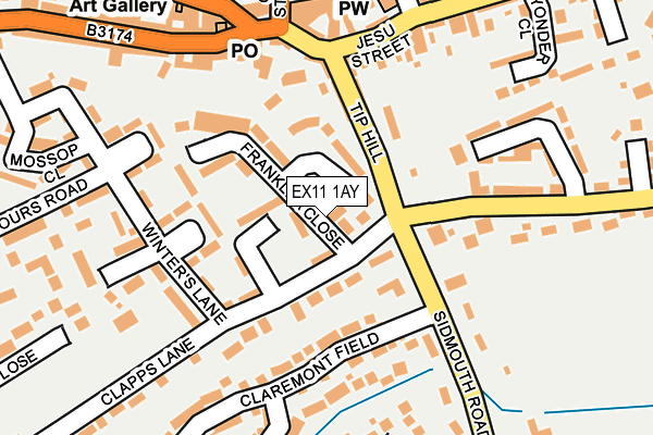 EX11 1AY map - OS OpenMap – Local (Ordnance Survey) EX11 1AY map - OS OpenMap – Local (Ordnance Survey)