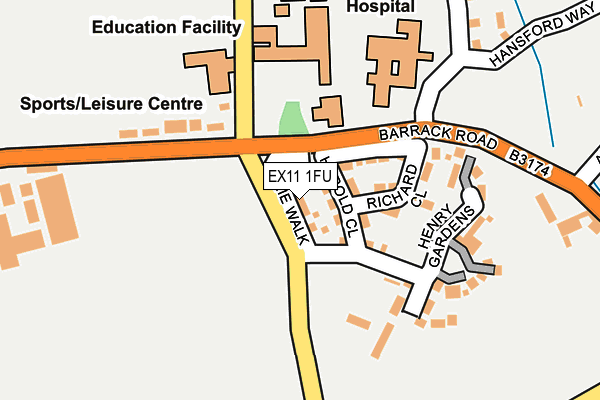 EX11 1FU map - OS OpenMap – Local (Ordnance Survey) EX11 1FU map - OS OpenMap – Local (Ordnance Survey)