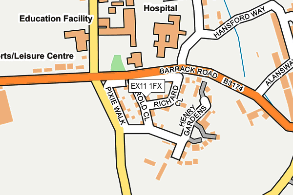 EX11 1FX map - OS OpenMap – Local (Ordnance Survey) EX11 1FX map - OS OpenMap – Local (Ordnance Survey)