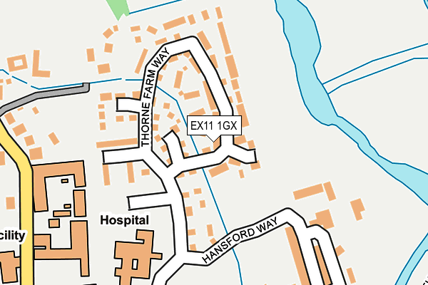EX11 1GX map - OS OpenMap – Local (Ordnance Survey) EX11 1GX map - OS OpenMap – Local (Ordnance Survey)