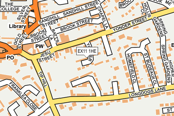 EX11 1HE map - OS OpenMap – Local (Ordnance Survey) EX11 1HE map - OS OpenMap – Local (Ordnance Survey)