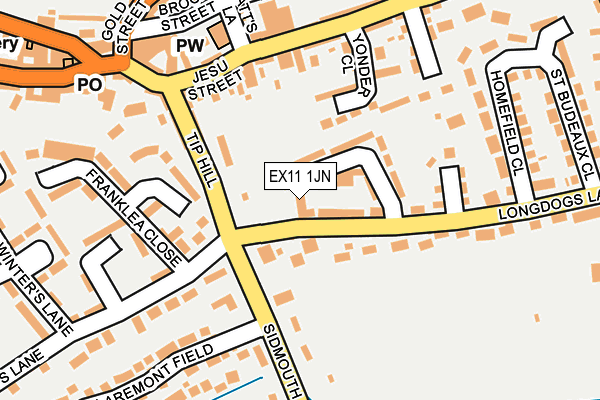 EX11 1JN map - OS OpenMap – Local (Ordnance Survey) EX11 1JN map - OS OpenMap – Local (Ordnance Survey)