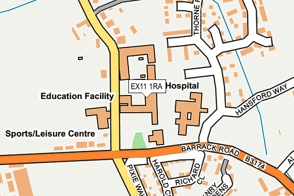 EX11 1RA map - OS OpenMap – Local (Ordnance Survey) EX11 1RA map - OS OpenMap – Local (Ordnance Survey)