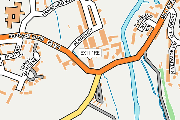 EX11 1RE map - OS OpenMap – Local (Ordnance Survey) EX11 1RE map - OS OpenMap – Local (Ordnance Survey)