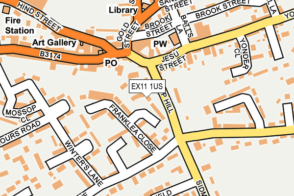 EX11 1US map - OS OpenMap – Local (Ordnance Survey) EX11 1US map - OS OpenMap – Local (Ordnance Survey)