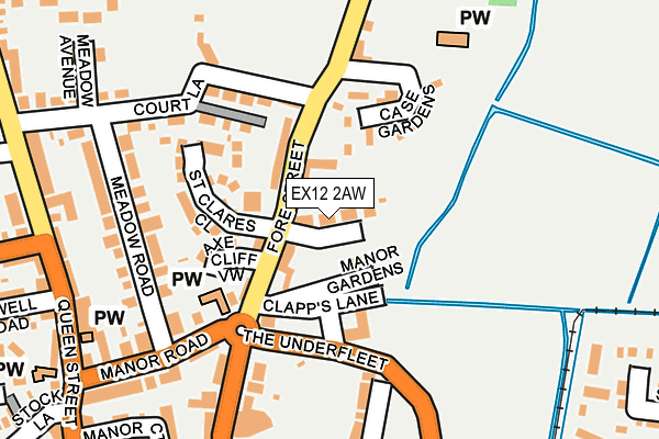 EX12 2AW map - OS OpenMap – Local (Ordnance Survey) EX12 2AW map - OS OpenMap – Local (Ordnance Survey)
