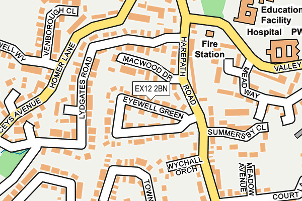 EX12 2BN map - OS OpenMap – Local (Ordnance Survey) EX12 2BN map - OS OpenMap – Local (Ordnance Survey)