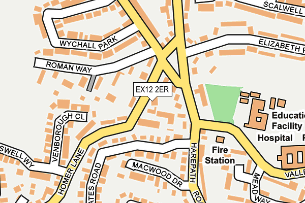EX12 2ER map - OS OpenMap – Local (Ordnance Survey) EX12 2ER map - OS OpenMap – Local (Ordnance Survey)