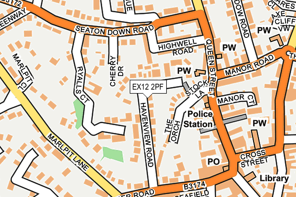 EX12 2PF map - OS OpenMap – Local (Ordnance Survey) EX12 2PF map - OS OpenMap – Local (Ordnance Survey)