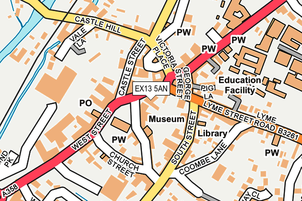 EX13 5AN map - OS OpenMap – Local (Ordnance Survey) EX13 5AN map - OS OpenMap – Local (Ordnance Survey)