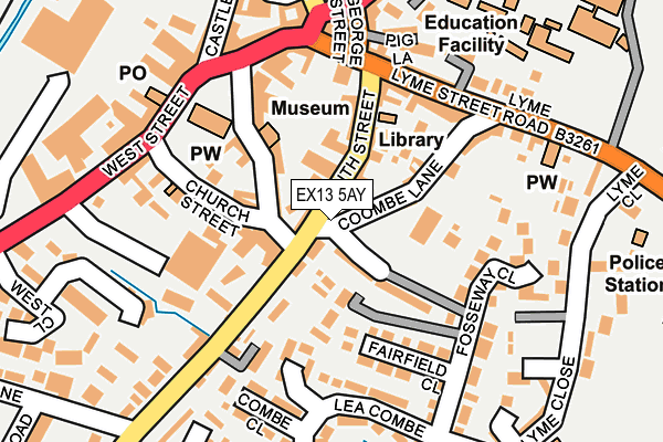 EX13 5AY map - OS OpenMap – Local (Ordnance Survey) EX13 5AY map - OS OpenMap – Local (Ordnance Survey)