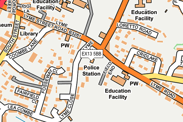EX13 5BB map - OS OpenMap – Local (Ordnance Survey) EX13 5BB map - OS OpenMap – Local (Ordnance Survey)