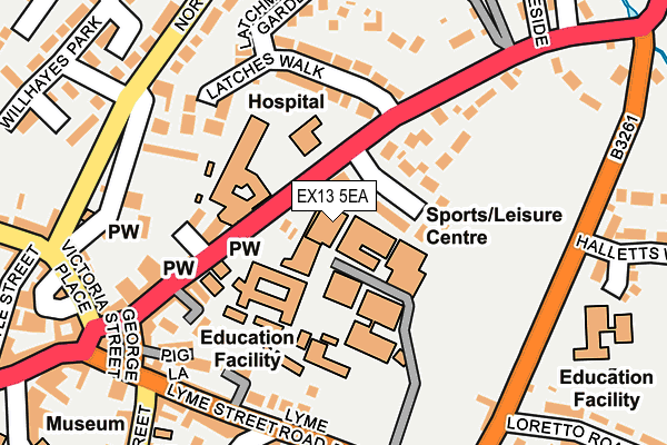 EX13 5EA map - OS OpenMap – Local (Ordnance Survey) EX13 5EA map - OS OpenMap – Local (Ordnance Survey)