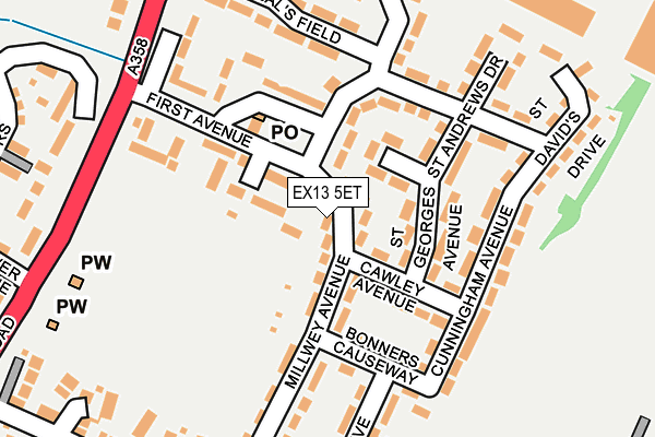 EX13 5ET map - OS OpenMap – Local (Ordnance Survey) EX13 5ET map - OS OpenMap – Local (Ordnance Survey)