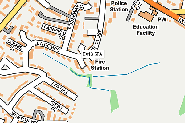 EX13 5FA map - OS OpenMap – Local (Ordnance Survey) EX13 5FA map - OS OpenMap – Local (Ordnance Survey)