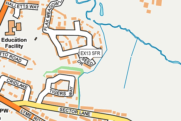 EX13 5FR map - OS OpenMap – Local (Ordnance Survey) EX13 5FR map - OS OpenMap – Local (Ordnance Survey)
