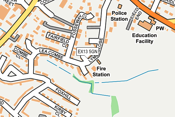 EX13 5GN map - OS OpenMap – Local (Ordnance Survey) EX13 5GN map - OS OpenMap – Local (Ordnance Survey)
