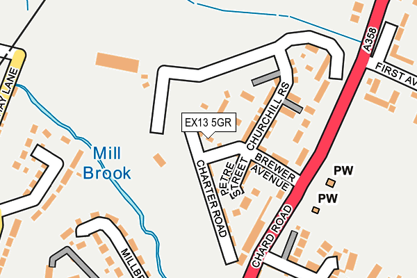 EX13 5GR map - OS OpenMap – Local (Ordnance Survey) EX13 5GR map - OS OpenMap – Local (Ordnance Survey)